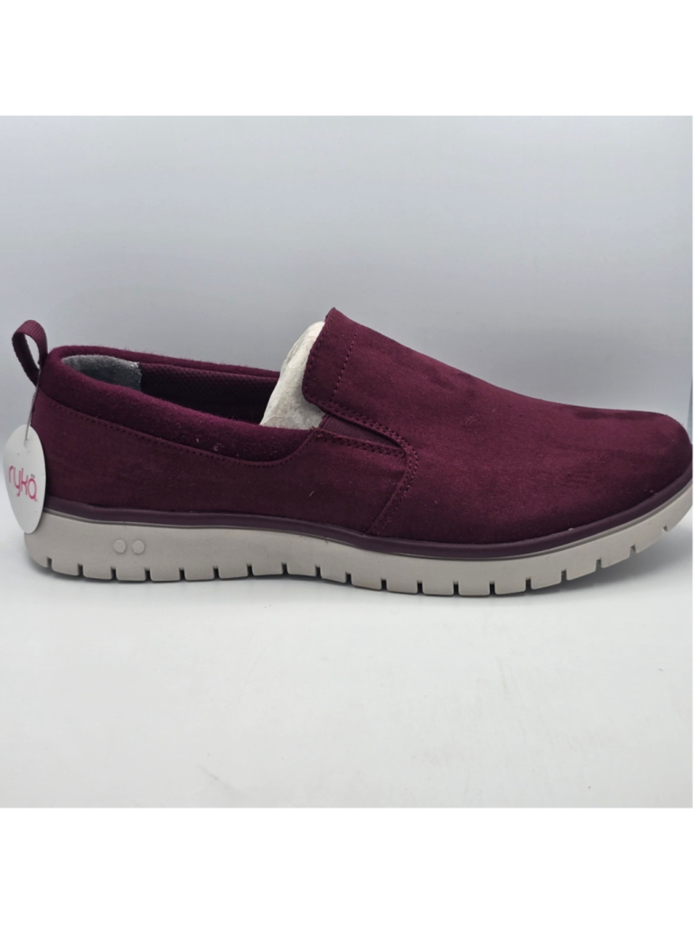 Women's Ryka Slip-On Sneakers in Burgundy and Beige 9 women's